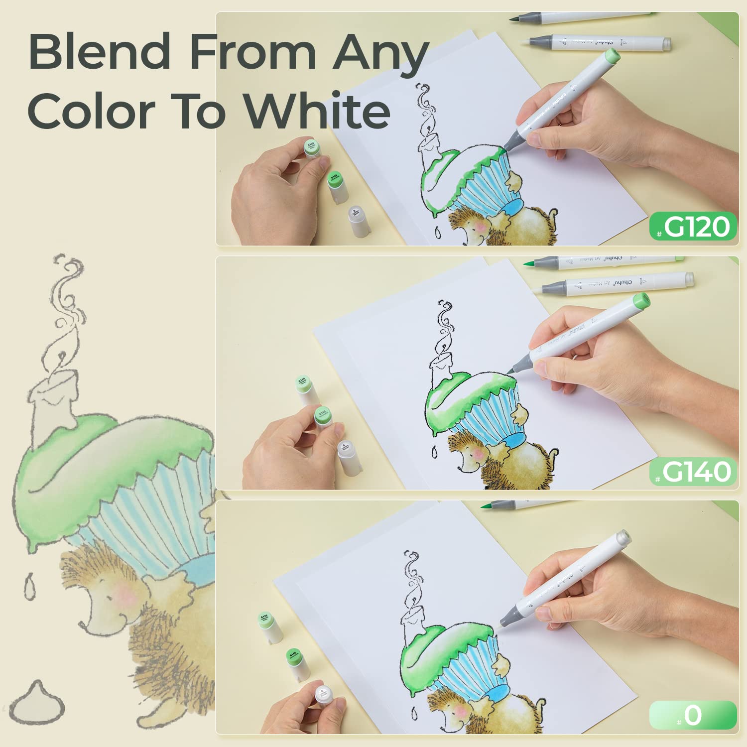 Ohuhu Honolulu Colorless Blend - огляд і ціна Copic Marker Sketch
